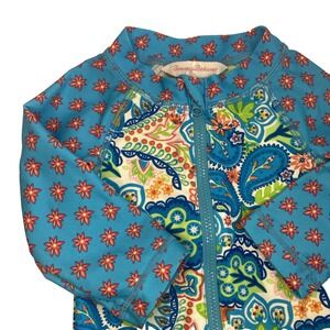 Tommy Bahama Bathing Suit Long Sleeve‎ One Piece Floral Paisley Zip up Size 6/9M